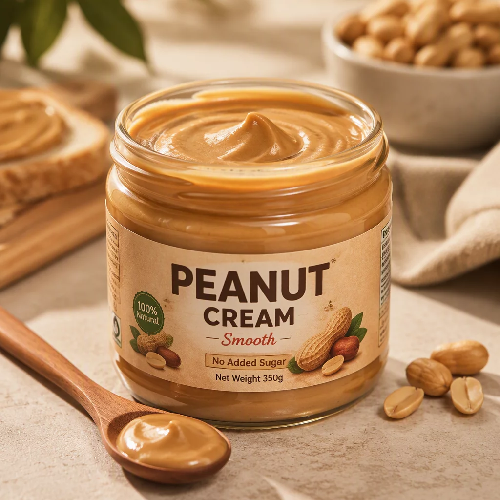 Pure Peanut Cream made from roasted peanuts